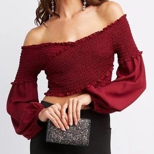 ✖️SOLD✖️NWOT // Charlotte Russe smocked top